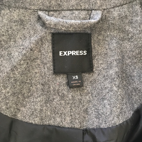 NWOT Gray Express Cropped Ruffled Wool Jacket - XS - Picture 8 of 8